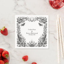 Mariage gothique botanique noir et blanc