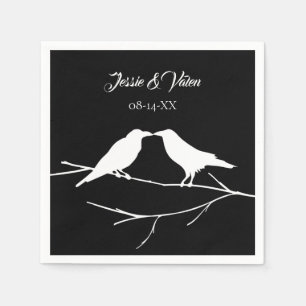 Serviette En Papier Mariage gothique de corbeaux