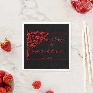 Serviette En Papier Mariage gothique foncé