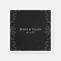 Mariage gothique gris noir