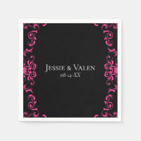 Mariage gothique rose chaud et noir