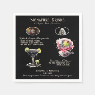 Serviette En Papier Mariage gothique Whimsigoth Chien Signature Boisso