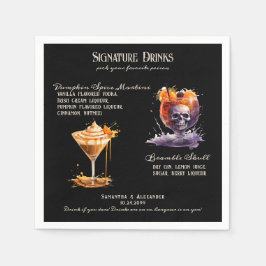 Serviette En Papier Mariage gothique Whimsigoth Signature Boissons