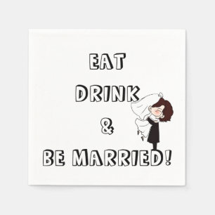 Serviette En Papier Mariage Humour Mariée et Marié