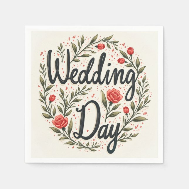 Serviette En Papier Mariage Jour Napkin (Devant)