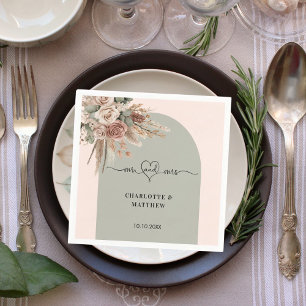 Serviette En Papier Mariage m. mme heart rose arch sage