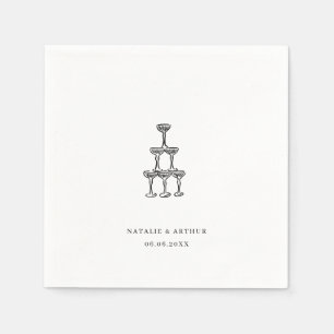 Serviette En Papier Mariage main moderne tiré