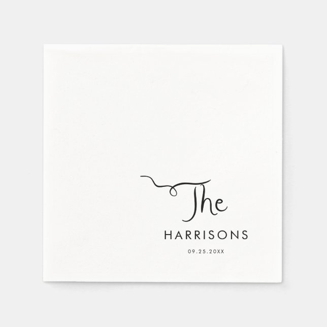 Serviette En Papier Mariage manuscrit Whimsical (Devant)