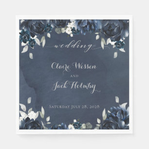 Serviette En Papier Mariage Marine Peony Carré Luncheon Napkins