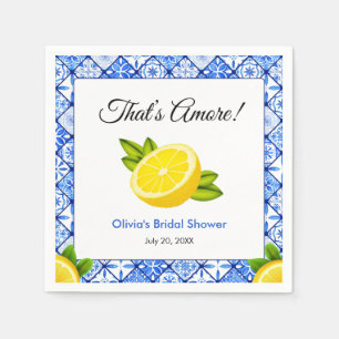 Serviette En Papier Mariage Méditerranéen Carrelage Bleu C'est l'Amour