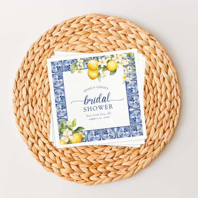 Serviette En Papier Mariage Méditerranéen Citron Shower (Créateur téléchargé)