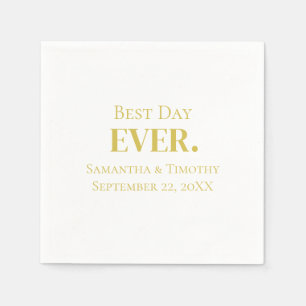 Serviette En Papier Mariage Meilleur Jour Personnalisé Or
