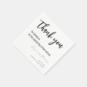Serviette En Papier 💍 Mariage Merci Minimaliste Élégant