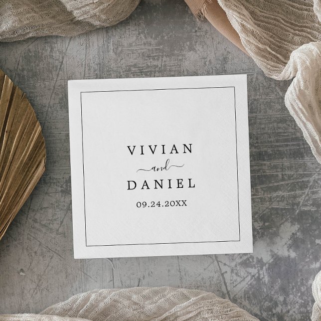 Serviette En Papier Mariage minimaliste (Créateur téléchargé)