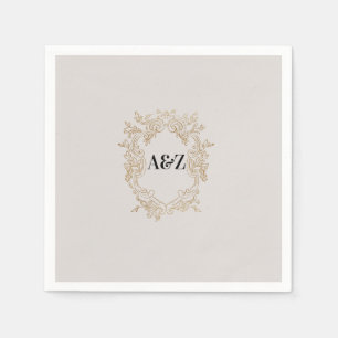 Serviette En Papier Mariage minimaliste beige