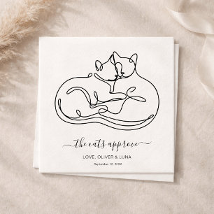 Serviette En Papier Mariage Minimaliste de Chat Approuvé sur Commande