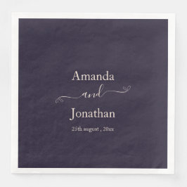 Serviette En Papier Mariage minimaliste élégant de script