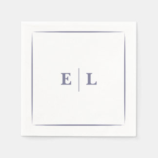 Serviette En Papier Mariage minimaliste lavande poussiéreuse 