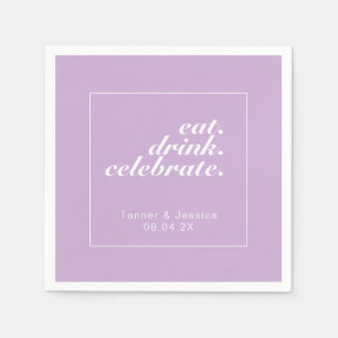 Serviette En Papier Mariage minimaliste moderne doux et blanc