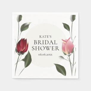 Serviette En Papier Mariage Moderne aux Fleurs de Rose