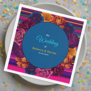 Serviette En Papier Mariage moderne de fleurs mexicaines