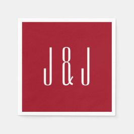Serviette En Papier Mariage moderne de la plaine rouge