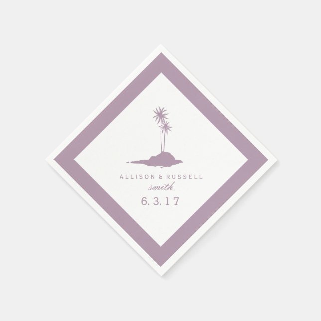 Serviette En Papier Mariage moderne de l'île de plage - serviettes - v (Coin)