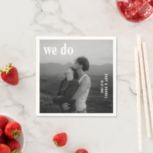 Serviette En Papier Mariage Moderne de Ruby Photo