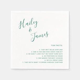 Serviette En Papier Mariage Moderne Élégant Vert Émeraude