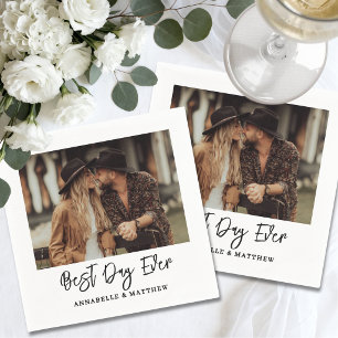 Serviette En Papier Mariage Moderne Photo Simple