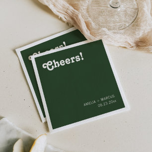 Serviette En Papier Mariage moderne rétro