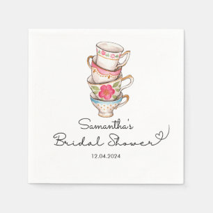 Serviette En Papier Mariage Moderne Rose Pâle et Thé Blanc pour une Fê