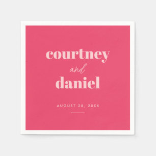 Serviette En Papier Mariage moderne rose tendance