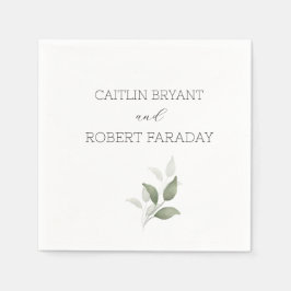Serviette En Papier Mariage moderne verdure