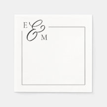 Mariage Monogramme classique Napkin