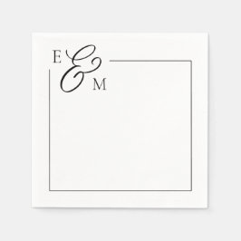 Serviette En Papier Mariage Monogramme classique Napkin