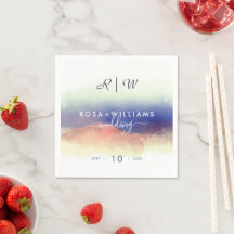 mariage monogramme du paysage aquarelle brumeux