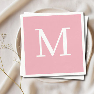 Serviette En Papier Mariage monogramme Napkin Blush Design