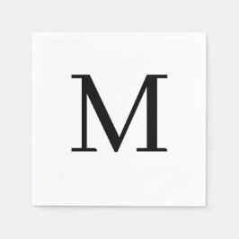 Serviette En Papier Mariage monogramme Napkin Classic Black Design
