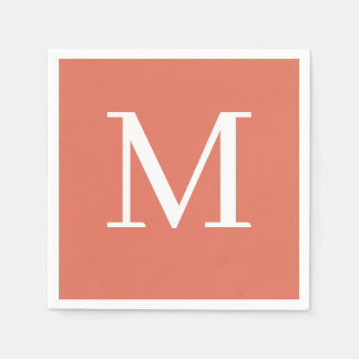 Serviette En Papier Mariage monogramme Napkin Terracotta Design