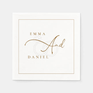 Serviette En Papier Mariage Monogramme personnalisé minimaliste