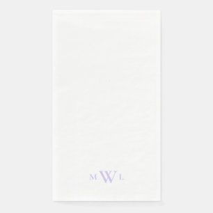 Serviette En Papier Mariage Monogramme simple Lavande