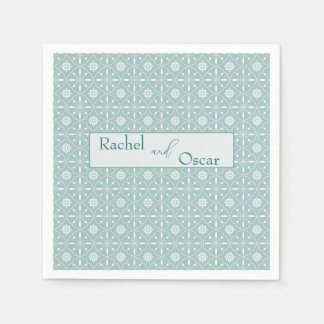 Serviette En Papier Mariage motif bleu pastel