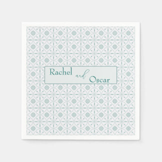 Serviette En Papier Mariage motif bleu pastel