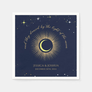 Serviette En Papier Mariage mystique de la Marine étoilée céleste