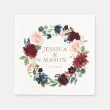 Mariage Napkin Burgundy Cocktail Napkin