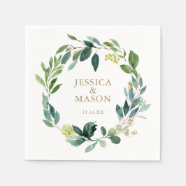 Serviette En Papier Mariage Napkin Greenery Cocktail Napkin