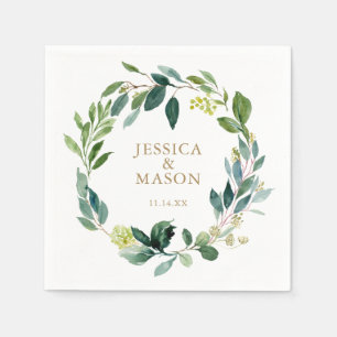 Serviette En Papier Mariage Napkin Greenery Cocktail Napkin