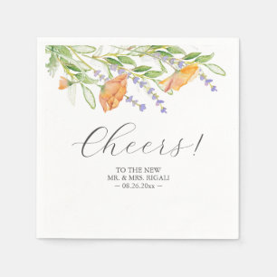 Serviette En Papier Mariage Napkins Fleurs sauvages botaniques