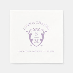 Serviette En Papier Mariage Napkins Modèle Monogramme personnalisé Cre